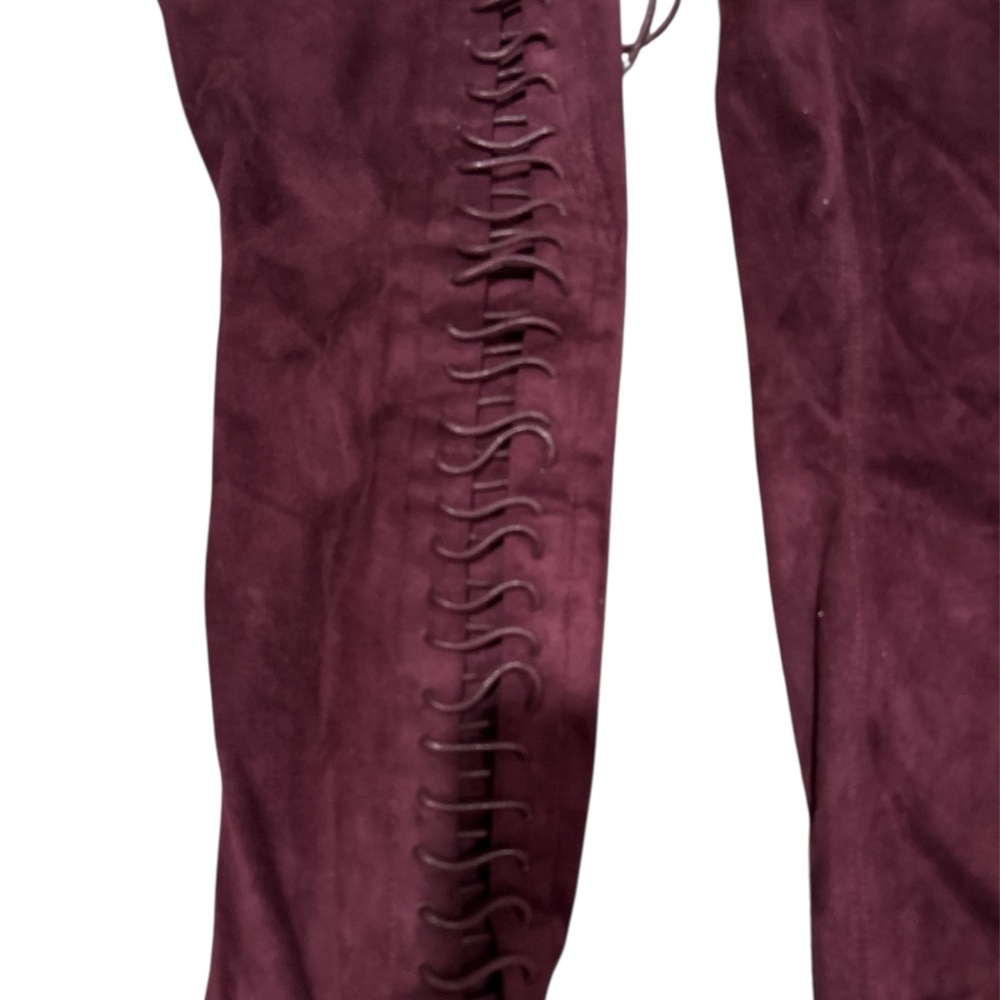 SOLD Thigh high faux suede corset Dominatrix platform boot - Picture 5 of 9